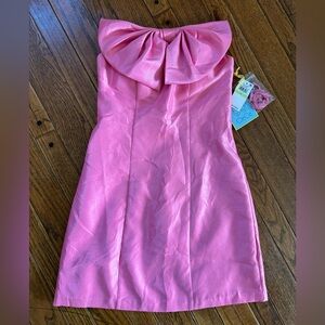 CeCe bright pink bow mini dress